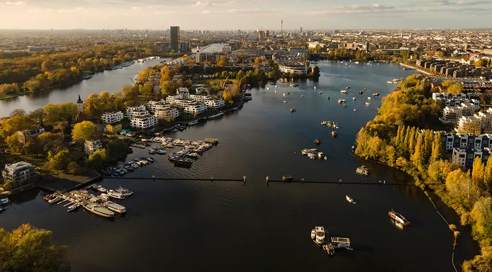 Berlin Rummelsburger See von der Luft
